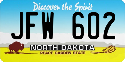 ND license plate JFW602