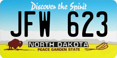 ND license plate JFW623