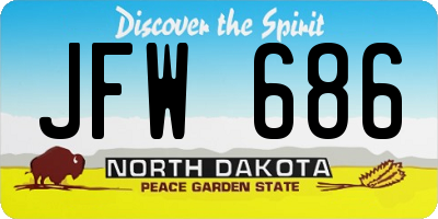 ND license plate JFW686