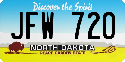 ND license plate JFW720