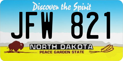 ND license plate JFW821
