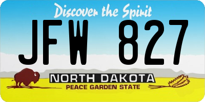 ND license plate JFW827
