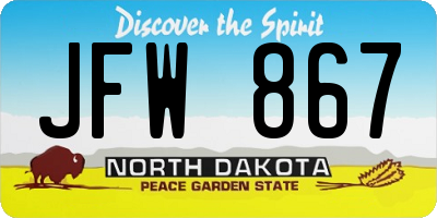 ND license plate JFW867