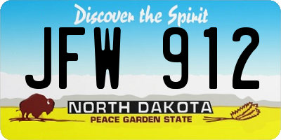 ND license plate JFW912