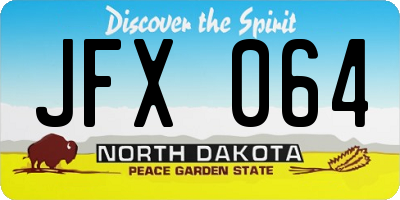 ND license plate JFX064