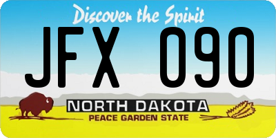 ND license plate JFX090