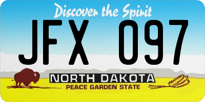ND license plate JFX097