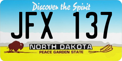 ND license plate JFX137