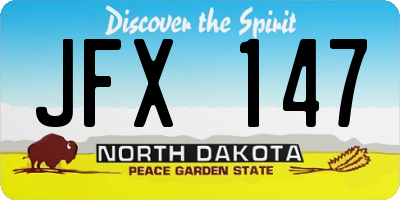 ND license plate JFX147