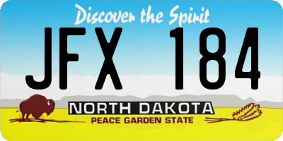 ND license plate JFX184