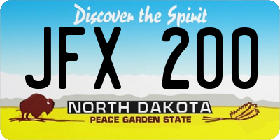 ND license plate JFX200