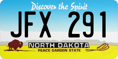 ND license plate JFX291