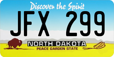 ND license plate JFX299