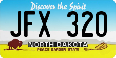 ND license plate JFX320
