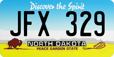 ND license plate JFX329