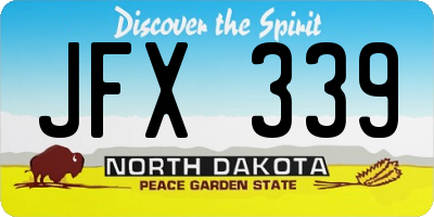 ND license plate JFX339