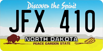 ND license plate JFX410