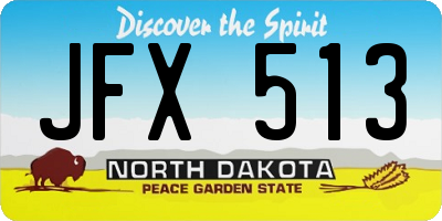 ND license plate JFX513