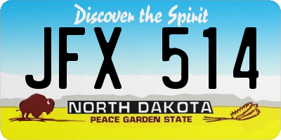 ND license plate JFX514