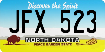 ND license plate JFX523
