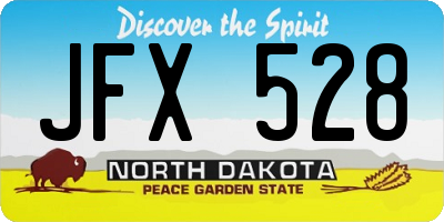 ND license plate JFX528