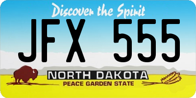 ND license plate JFX555