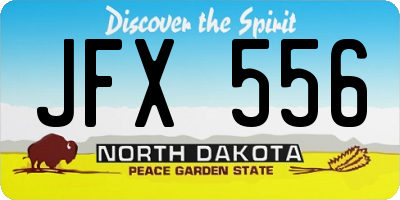 ND license plate JFX556