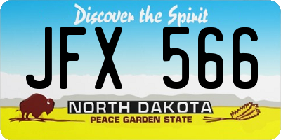 ND license plate JFX566
