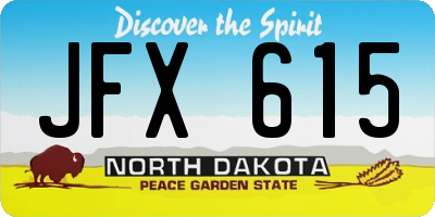 ND license plate JFX615