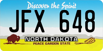ND license plate JFX648
