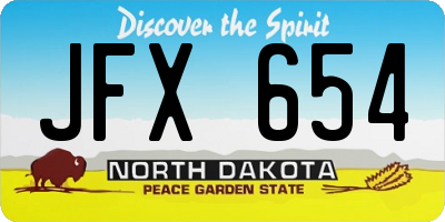 ND license plate JFX654