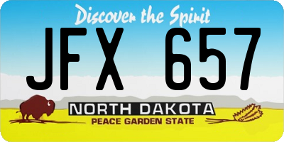 ND license plate JFX657