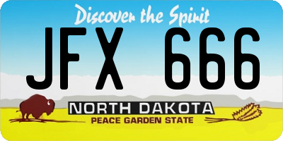 ND license plate JFX666