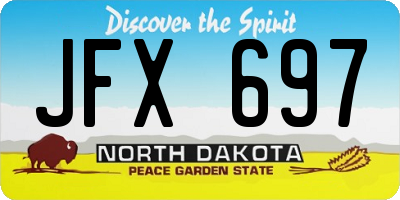 ND license plate JFX697