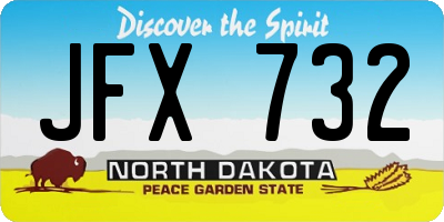ND license plate JFX732