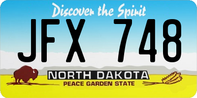 ND license plate JFX748