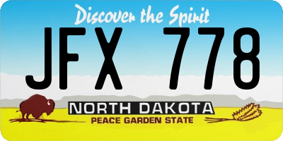 ND license plate JFX778