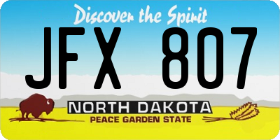 ND license plate JFX807