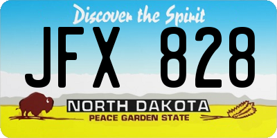 ND license plate JFX828