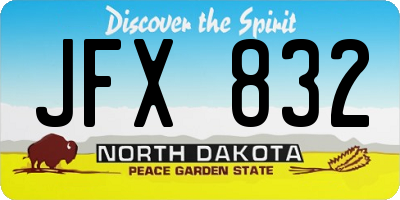 ND license plate JFX832