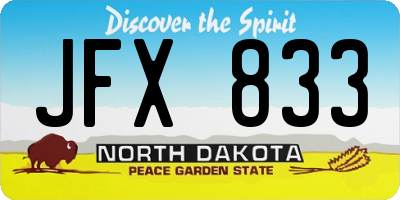 ND license plate JFX833