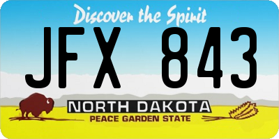ND license plate JFX843