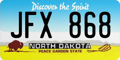 ND license plate JFX868