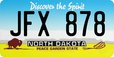 ND license plate JFX878