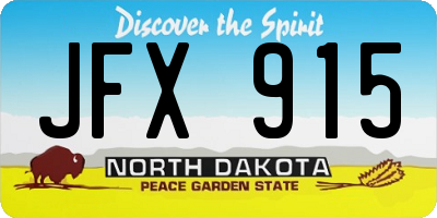 ND license plate JFX915