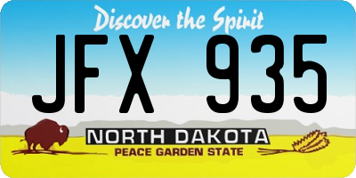 ND license plate JFX935