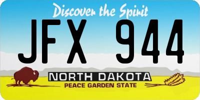 ND license plate JFX944