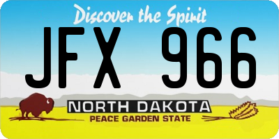 ND license plate JFX966