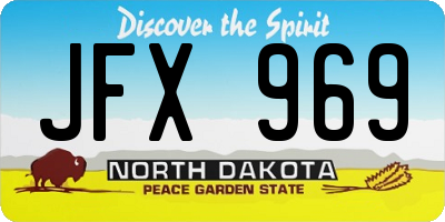 ND license plate JFX969