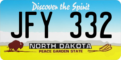 ND license plate JFY332